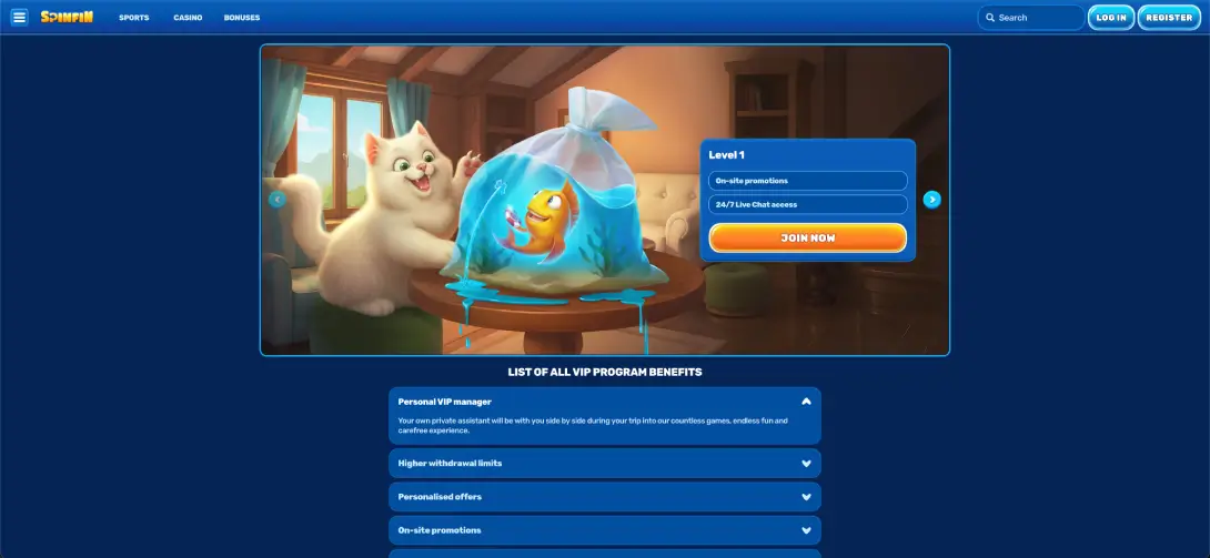 Spinfin VIP and loyalty rewards Spinfin VIP and loyalty rewards